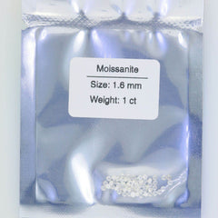 1 CT lot Loose Moissanite D Color Facet Round RD 1.6 mm 50 Pieces Melee Accent - Syzjewelry