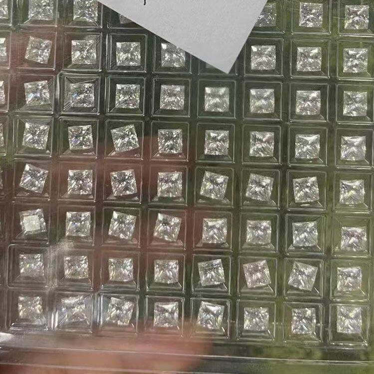 3/5 Carat Loose Moissanite White D Color SQ 4.5x4.5mm VVS Certificate Princess 4 - Syzjewelry