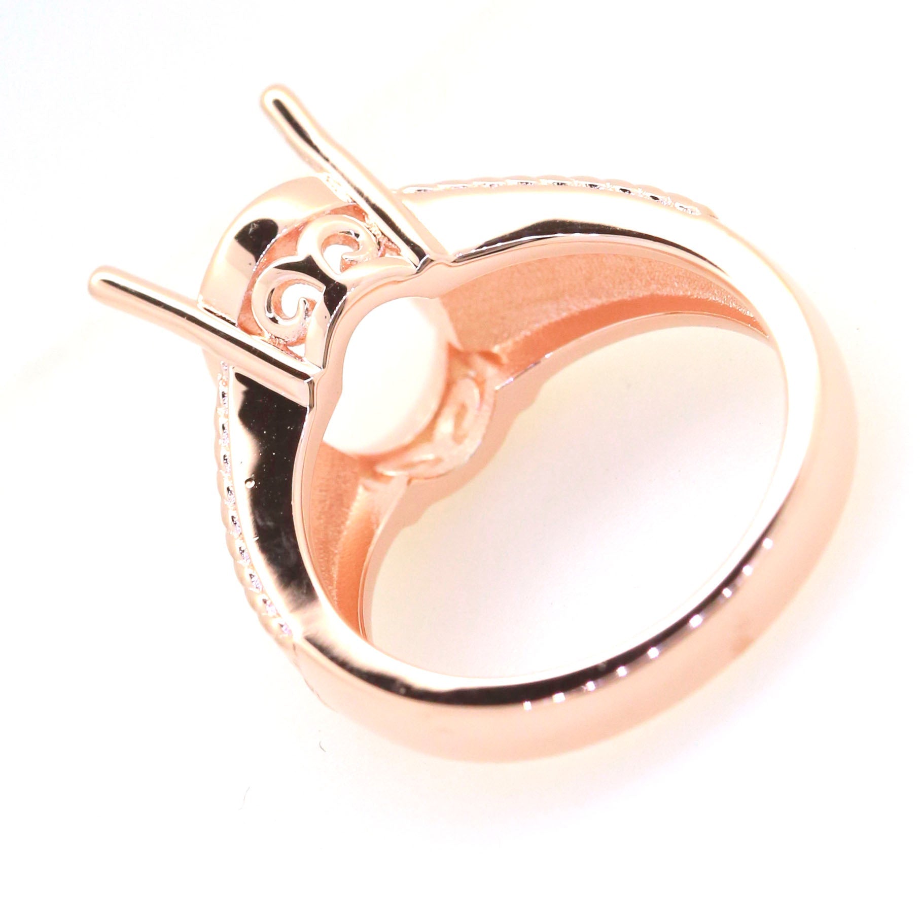 Art Deco Sterling Silver Semi Mount Ring Setting Oval OV 14x10mm Syzjewelry