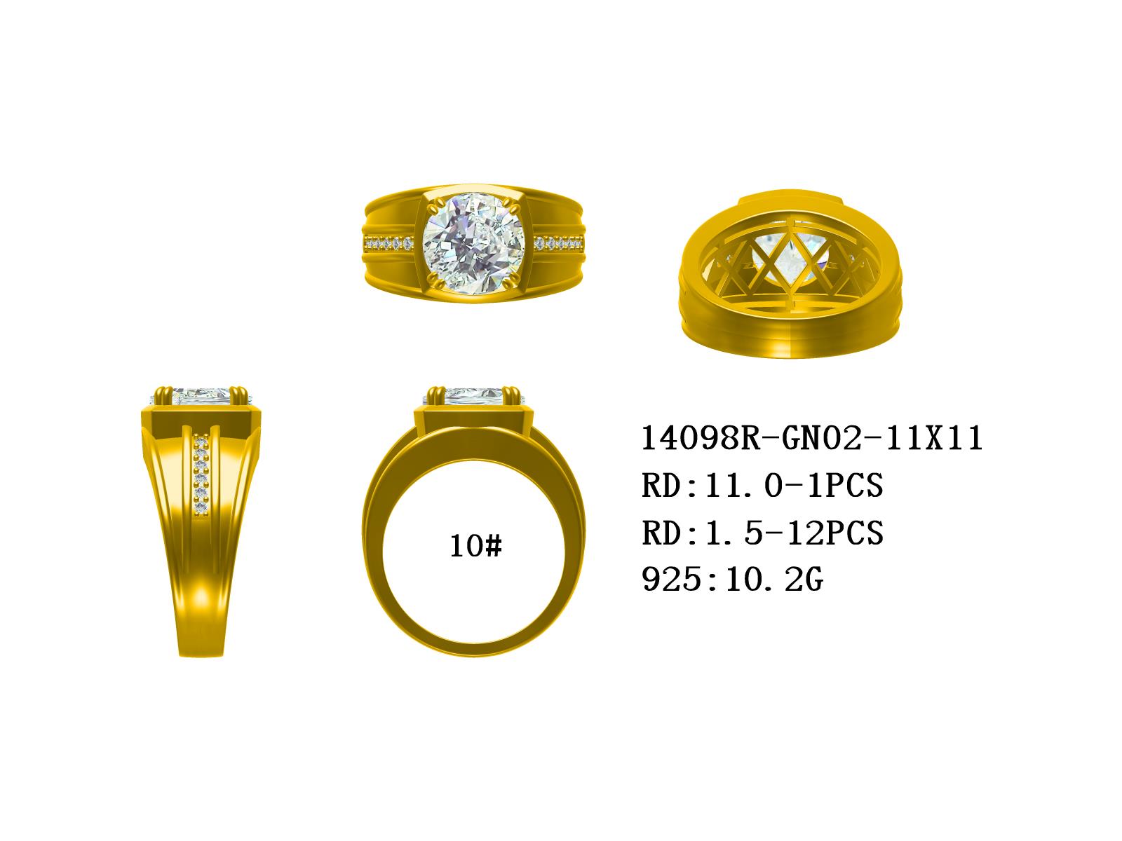 Sterling Silver Semi Mount Ring Setting Round RD 11x11mm Men's Ring Syzjewelry