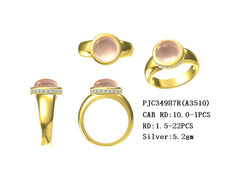 Sterling silver semi mount ring setting Cab Round Rd 10x10mm 1x1mm Syzjewelry