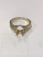 10K Gold Semi Mount Ring Setting Oval OV 10X8mm CVD Accent Size 9 Syzjewelry