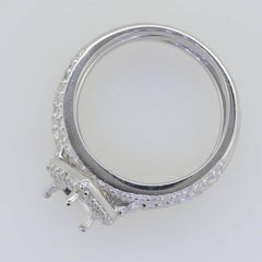 3 piece Set Sterling Silver Semi Mount Ring Setting Pear PE 9x7mm Whi - Syzjewelry