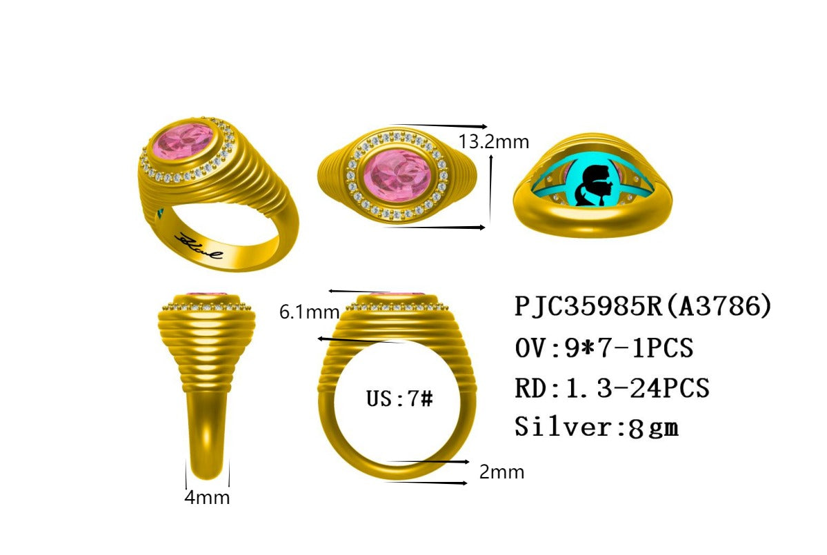 Sterling Silver Semi Mount Ring Setting OVAL OV 9x7mm Round RD 1.3x1.3mm Syzjewelry