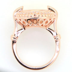 Art Deco Sterling Silver Semi Mount Ring Setting Round RD 12x12mm Syzjewelry