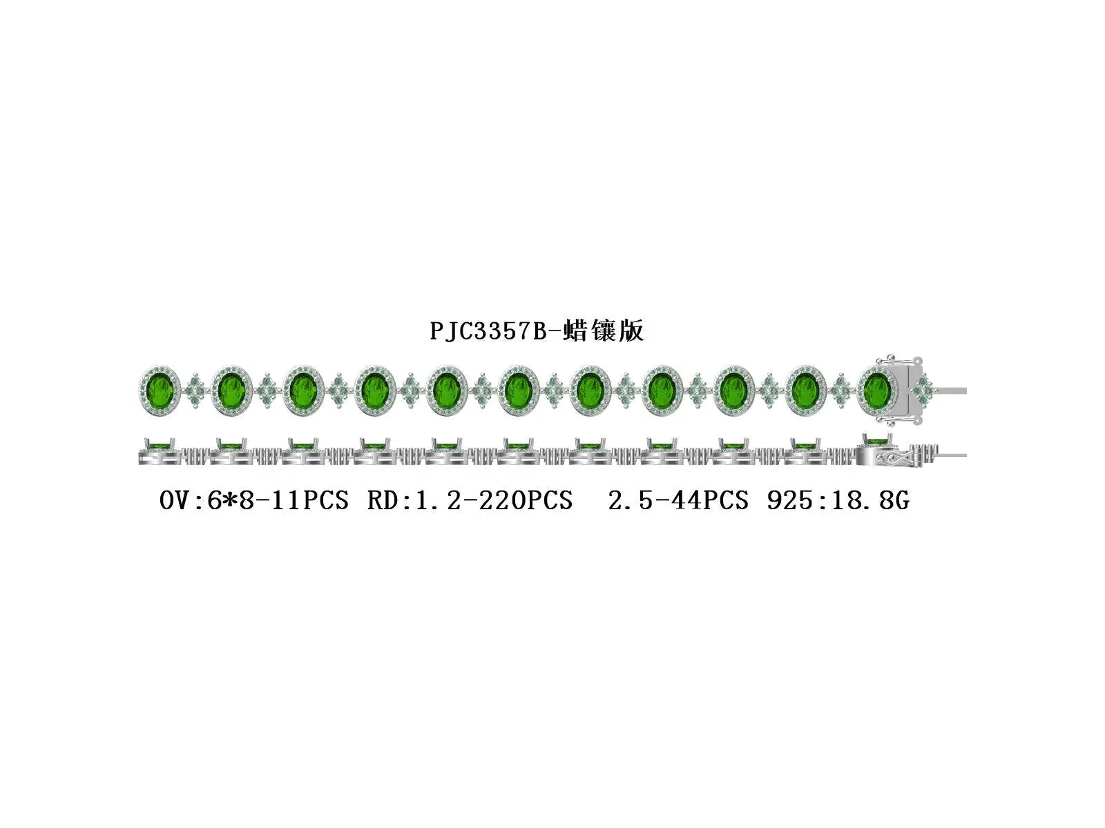 Sterling Silver Semi Mount Bracelet Setting Oval OV 8X6mm DHJ