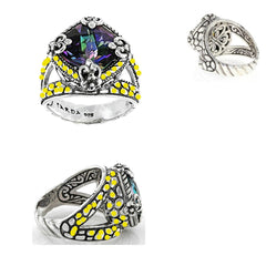 Sterling Silver Semi Mount Ring Setting Cushion CU 18X18mm Art Deco Style DHJ