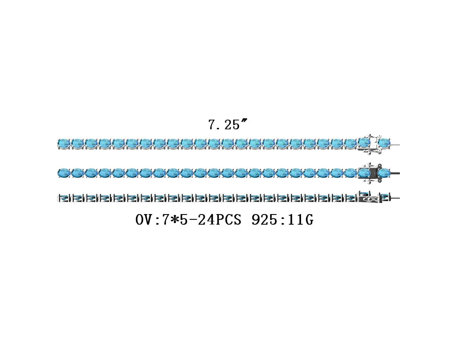 Sterling Silver Semi Mount Bracelet Setting Oval OV 7X5mm DHJ