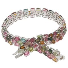 Sterling Silver Bracelet Semi Mount Setting Tennis Bracelet Oval OV 4x3mm 3 row DHJ