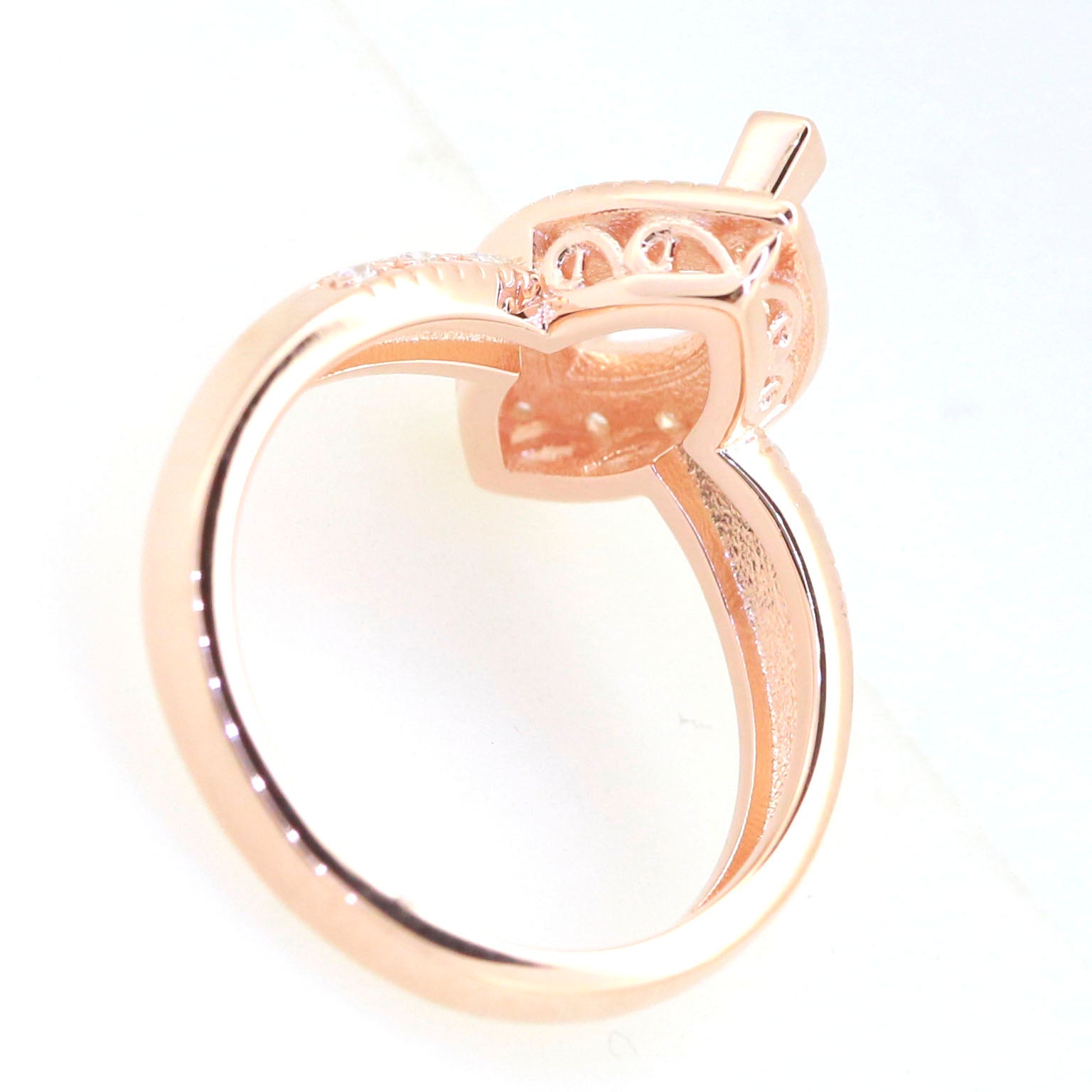 Art Deco Sterling Silver Semi Mount Ring Setting Marquise MQ 10x5mm Syzjewelry