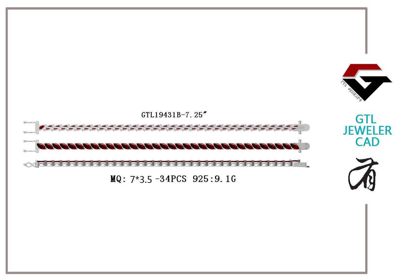 Sterling Silver Semi Mount Tennis Bracelet Marquise MQ 7x3.5mm DHJ