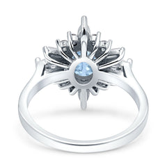 Sterling Silver Semi Mount Ring Setting Oval OV 8x6mm with CZ Accents Syzjewelry