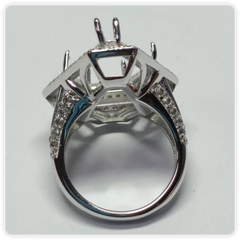 Sterling Silver Semi Mount Ring Setting 16.5x13.5x10.3mm Syzjewelry