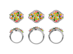 Sterling Silver Semi Mount Ring Setting Round RD 3x3mm Cluster Ring DHJ