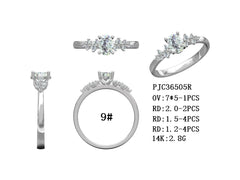 14K Gold Semi Mount Ring Setting Oval OV 7x5mm Solitaire with Accent Syzjewelry