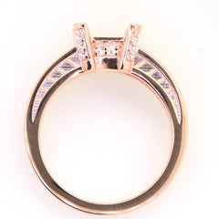 Art Deco Semi Mount Ring Setting OCT Emerald 10x8mm Syzjewelry