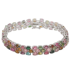 Sterling Silver Bracelet Semi Mount Setting Tennis Bracelet Oval OV 4x3mm 3 row DHJ