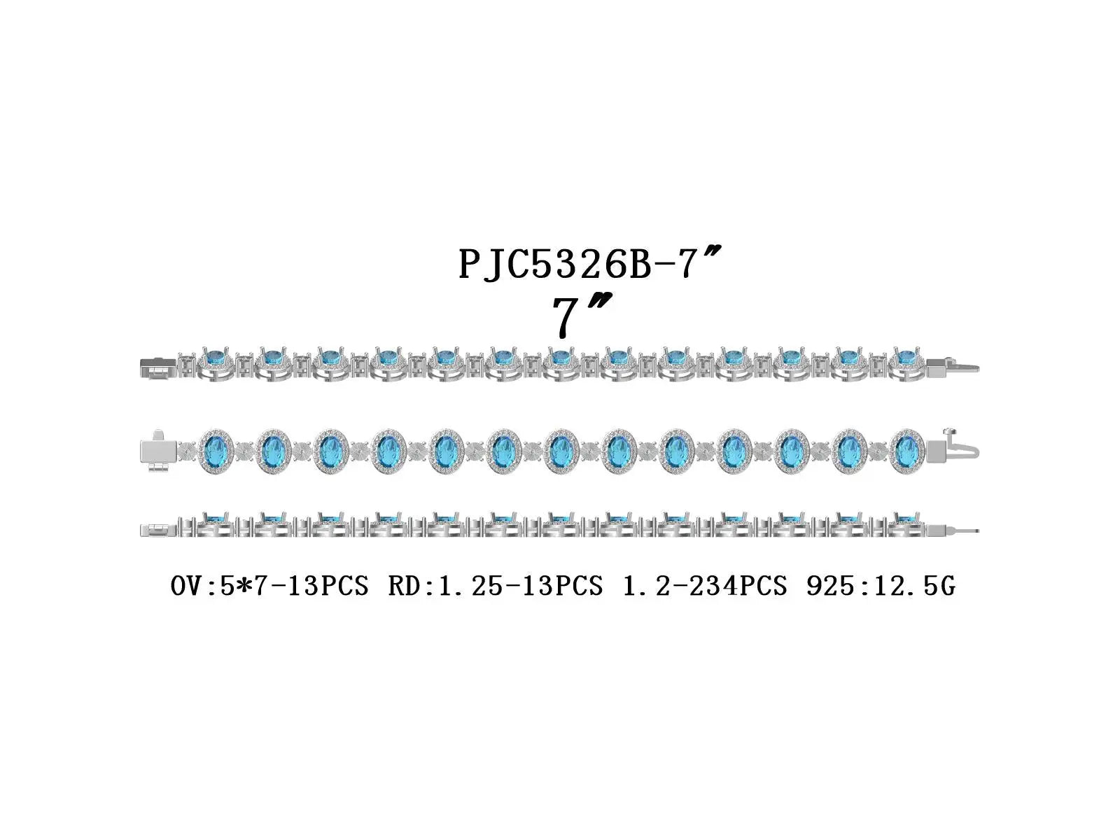 Sterling Silver Semi Mount Bracelet Setting Oval OV 7X5mm DHJ