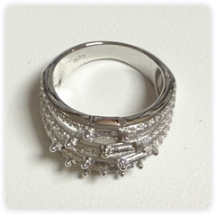 Sterling Silver Semi Mount Ring Setting OCT 5X2.5mm White Topaz N0041PJC0555 Syzjewelry