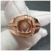 Men's Sterling Silver Semi Mount Ring Setting Cushion CU 10x10mm Male Ring Halo Ring Syzjewelry