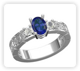 Sterling Silver Semi Mount Ring Setting Oval OV 7x5mm 3 Stone Celtick Knot Shank Etsy