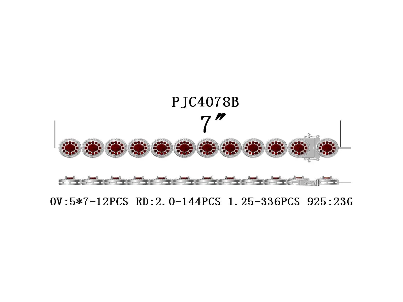 Sterling Silver Semi Mount Bracelet Setting Oval OV 7X5mm DHJ