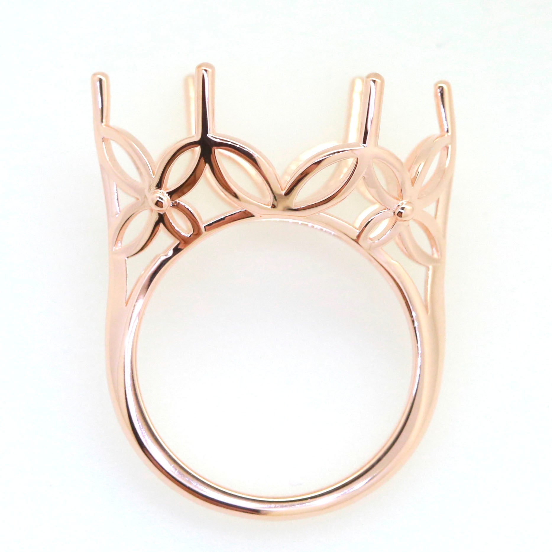 Art Deco Sterling Silver Semi Mount Ring Setting Marquise MQ 26x15mm Syzjewelry