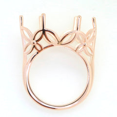 Art Deco Sterling Silver Semi Mount Ring Setting Marquise MQ 26x15mm Syzjewelry