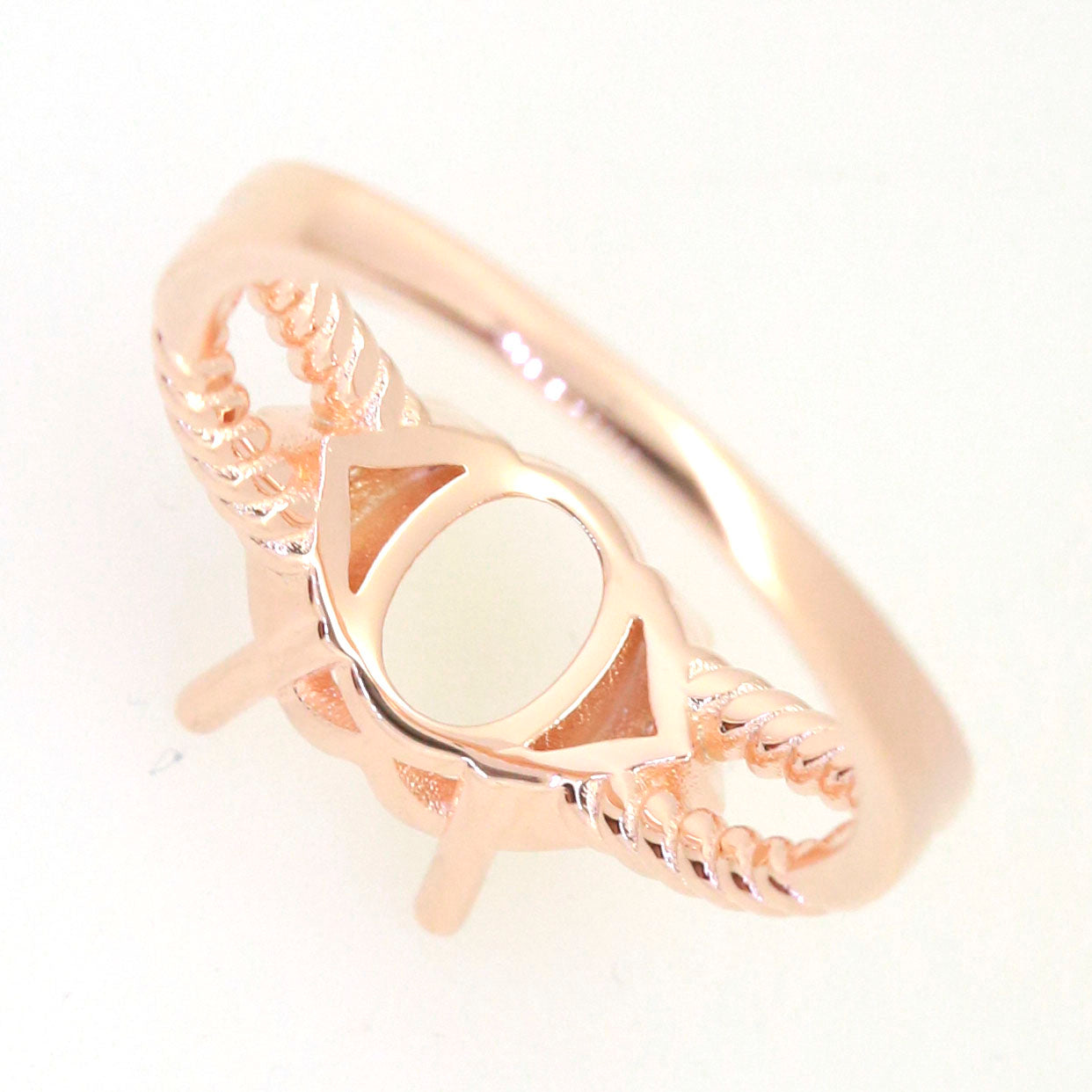Art Deco Sterling Silver Semi Mount Ring Setting Oval OV 10x8mm Syzjewelry