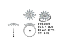 Sterling Silver Semi Mount Ring Setting Round RD 3.5x3.5mm Marquise MQ 12x6mm Halo Flower Theme