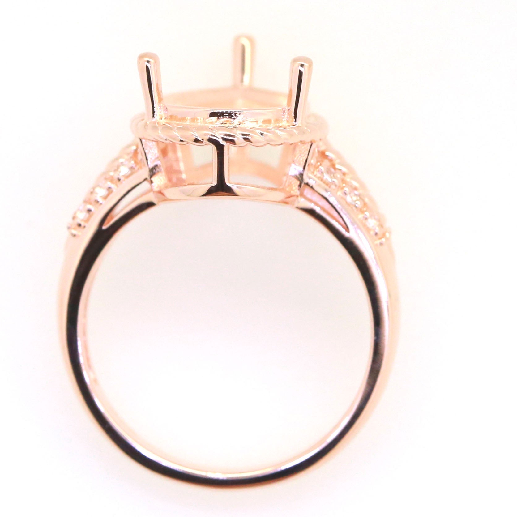 Art Deco Sterling Silver Semi Mount Ring Setting Pear PE 16x10mm Syzjewelry