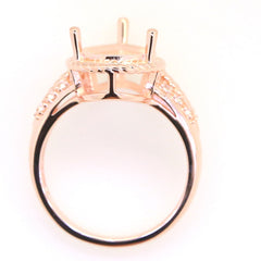 Art Deco Sterling Silver Semi Mount Ring Setting Pear PE 16x10mm Syzjewelry