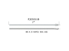 Sterling Silver Semi Mount Bracelet Setting Round RD 4x4mm DHJ