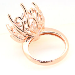 Art Deco Sterling Silver Semi Mount Ring Setting Round RD 20x20mm Syzjewelry