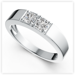 Men's Sterling Silver Semi Mount Ring Setting Round RD 4x4mm Two Stone Ring Toi et Moi Etsy