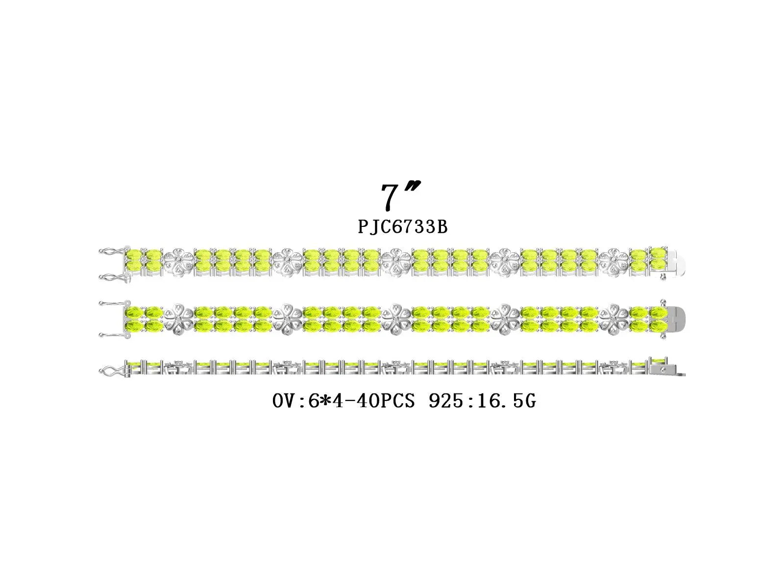 Sterling Silver Semi Mount Bracelet Setting Oval OV 6X4mm DHJ