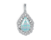 Sterling Silver Semi Mount Pendant Setting Pear PE 18x12 Cabochon Syzjewelry
