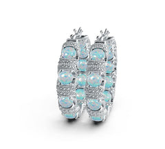 Sterling Silver Semi Mount Earrings Setting Round RD 5x5mm Cabochon DHJ