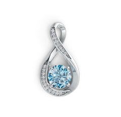 Sterling Silver Semi Mount Pendant Setting Round RD 7X7MM RD1.2mm Empty Accent Syzjewelry