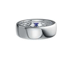 Men's Sterling Silver Semi Mount Ring Setting Princess SQ 4.5X4.5mm Band Ring Flush Bezel DHJ