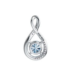 Sterling Silver Semi Mount Pendant Setting Round RD 7X7MM with White Topaz Syz Jewelry