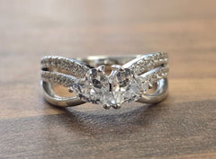 Sterling Silver Semi Mount Ring Setting Heart HT 5x5mm with CZ Accents Syz Jewelry
