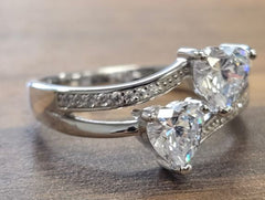 Sterling Silver Semi Mount Ring Setting Heart HT 6x6mm with CZ Accents Syz Jewelry