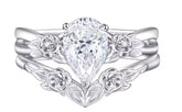 Sterling Silver Semi Mount Ring Setting Pear PE 9x6mm Syz Jewelry
