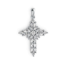 Sterling Silver Semi Mount Pendant Setting Marquise MQ 4X2mm RD 3.5mm DHJ