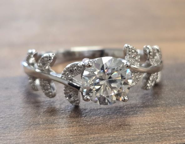 Sterling Silver Semi Mount Ring Setting Round RD 6.5mm with CZ Accents Syz Jewelry