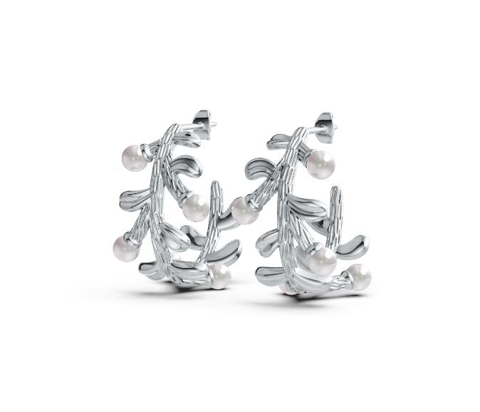 Sterling Silver Semi Mount Earrings Setting Round RD 3.5mm DHJ