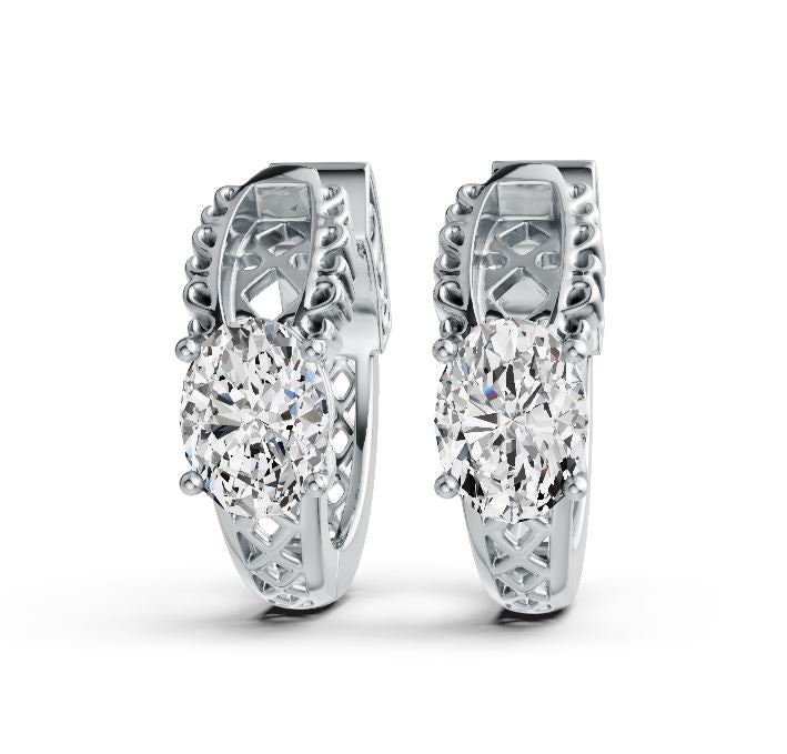 Sterling Silver Semi Mount Earrings Setting Oval OV 8X6mm DHJ