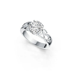 Sterling Silver Semi Mount Ring Setting Round RD 8x8mm White Topaz DHJ