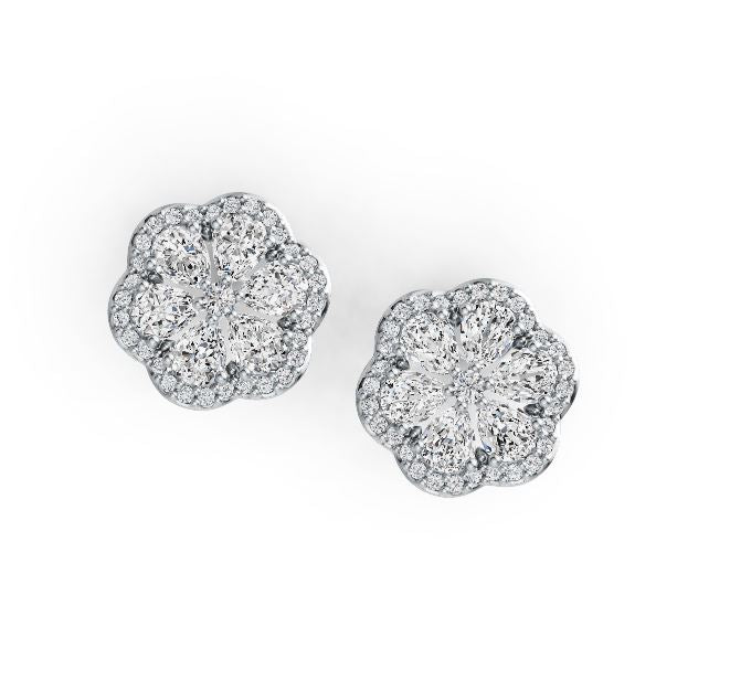 Sterling Silver Semi Mount Earrings Setting Pear PE 4X3mm DHJ